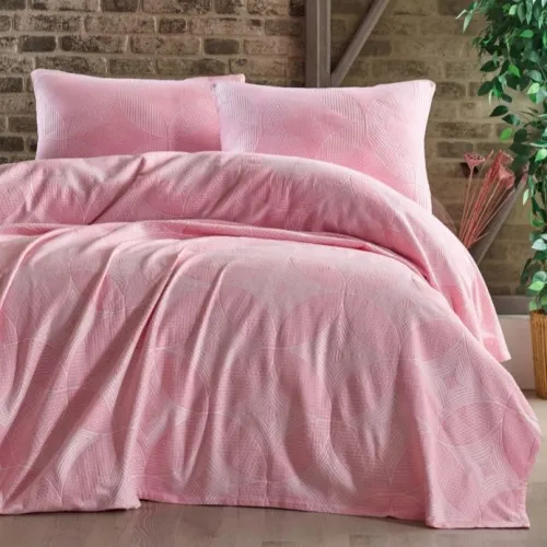 Набор покрывало + наволочки 2 шт С "Elegant Pique powder"