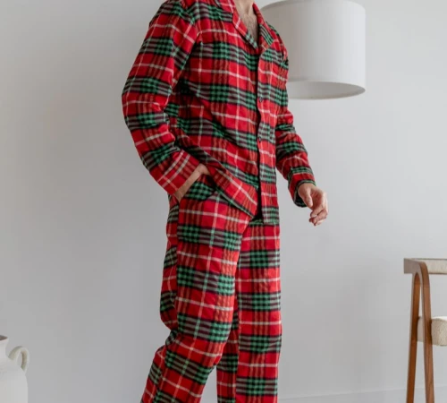 Пижама мужская Байка "Flannel set" red&green