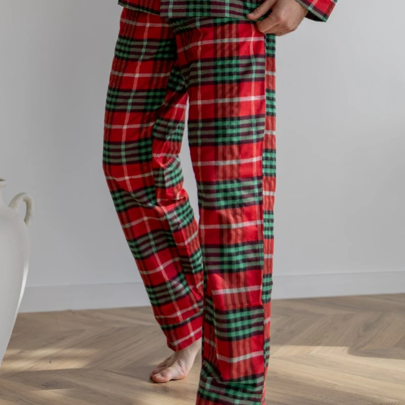 Пижама мужская Байка "Flannel set" red&green - 2