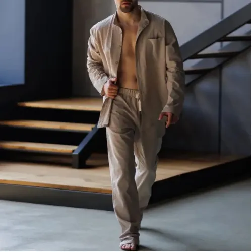 Піжама чоловіча Варена бавовна Х "Florian" beige - 5