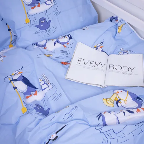 Підковдра дитяча Бязь Kids Time 17-0619 Funny penguins - 2