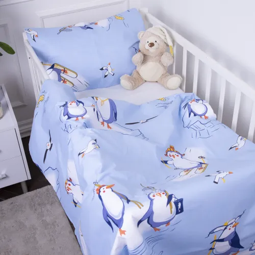 Простирадло дитяче Бязь Kids Time 17-0619 Funny penguins - 5