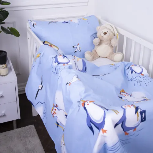 Дитяча постільна білизна Бязь Kids Time 17-0619 Funny penguins - 2