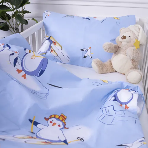Підковдра дитяча Бязь Kids Time 17-0619 Funny penguins - 4