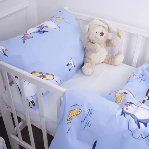 Простынь детская Бязь Kids Time 17-0619 Funny penguins