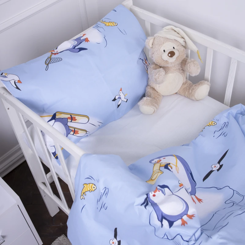 Дитяча постільна білизна Бязь Kids Time 17-0619 Funny penguins - 2
