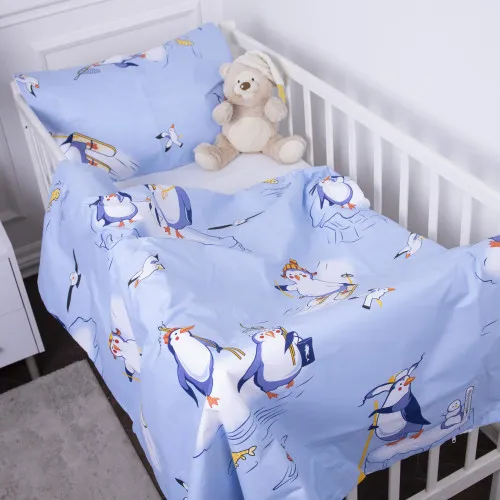Дитяча постільна білизна Бязь Kids Time 17-0619 Funny penguins