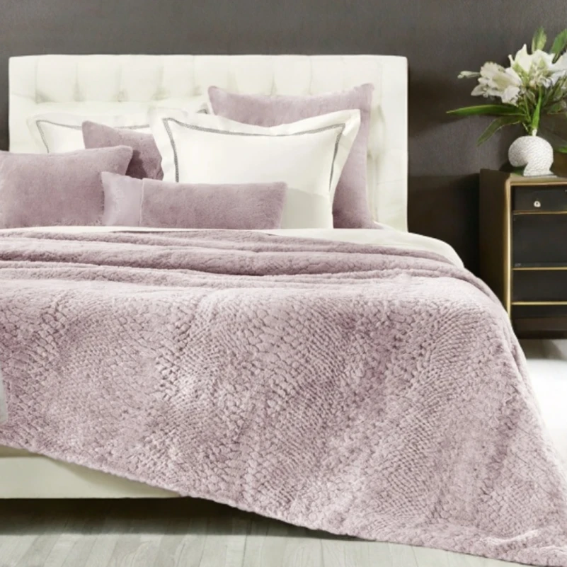 Плед М "Fur blanket pudra"