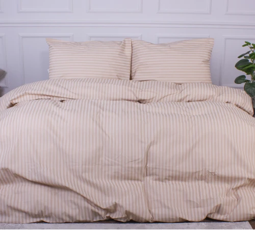 Комплект постільної білизни MirSon Ranforce Elite 17-0602 Stripe Creamy