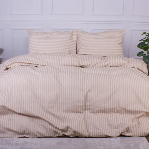 Комплект постільної білизни MirSon Ranforce Elite 17-0602 Stripe Creamy - 2