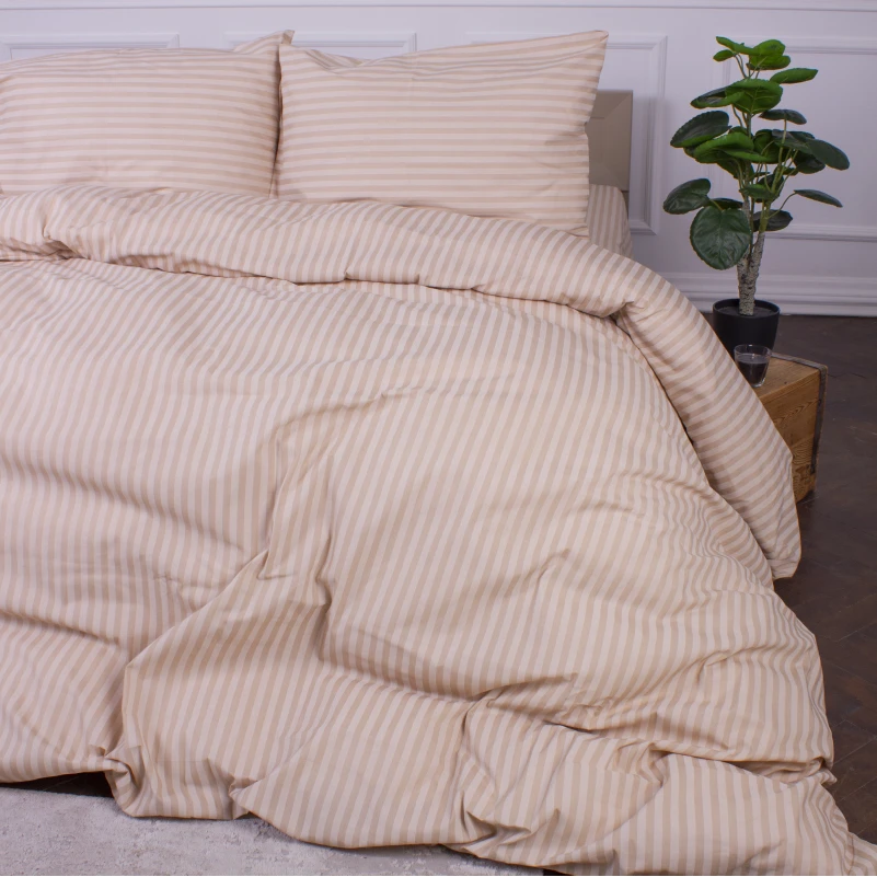 Комплект постільної білизни MirSon Ranforce Elite 17-0602 Stripe Creamy - 1