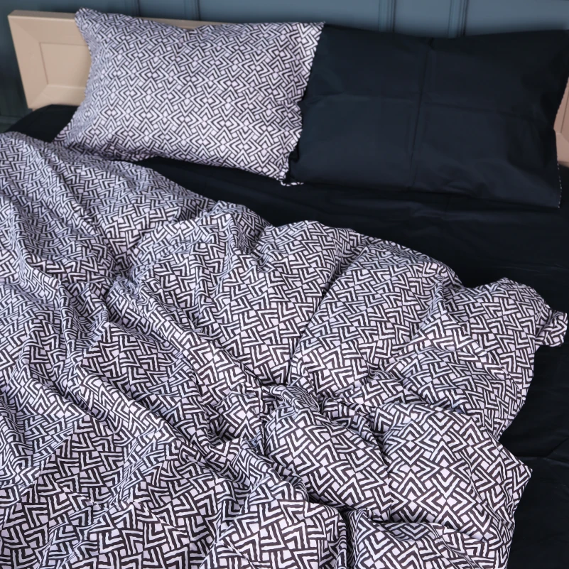 Наволочка Сатин 22-1386 Geometric Black - 1