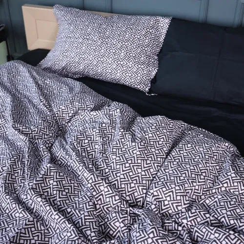 Підковдра Сатин 22-1386 Geometric Black - 2