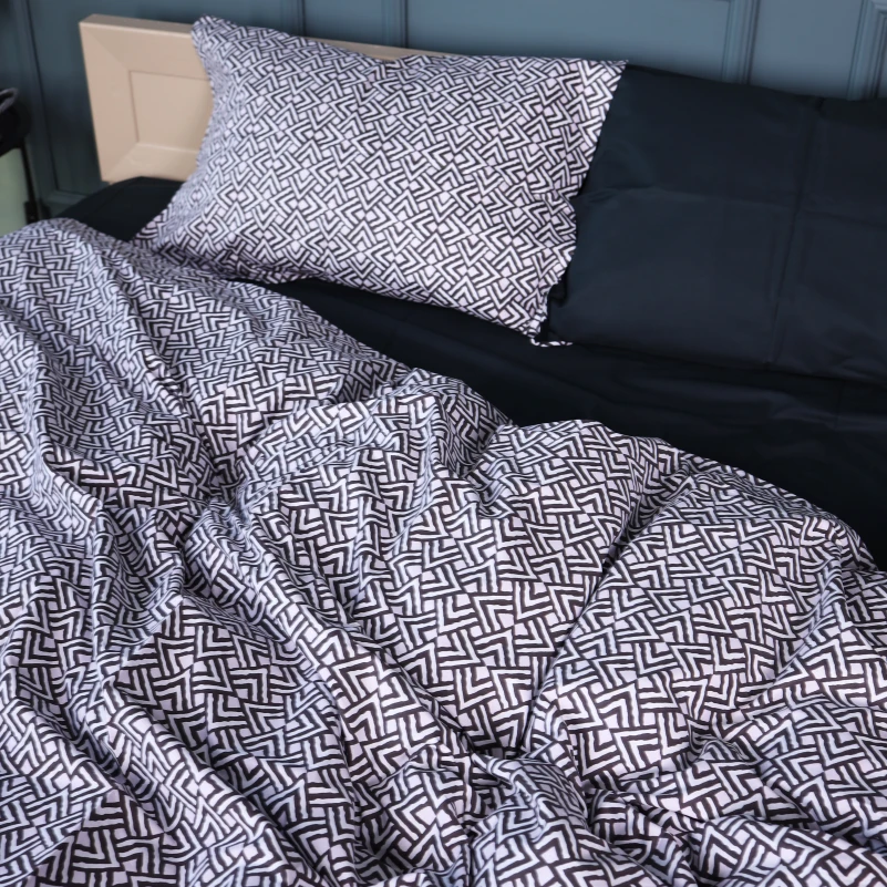 Наволочка Сатин 22-1386 Geometric Black - 2