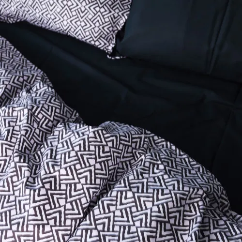 Простирадло Сатин 22-1386 Geometric Black - 2