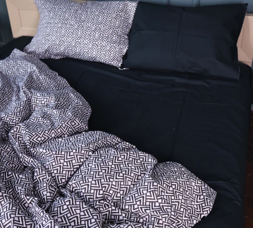 Простынь Сатин 22-1386 Geometric Black