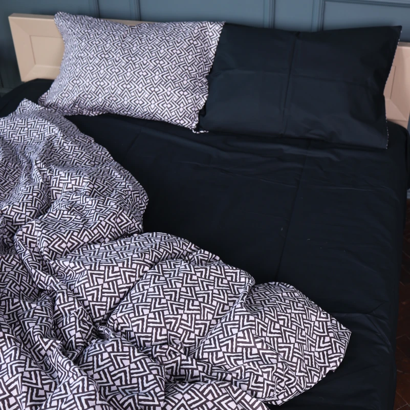 Наволочка Сатин 22-1386 Geometric Black - 3