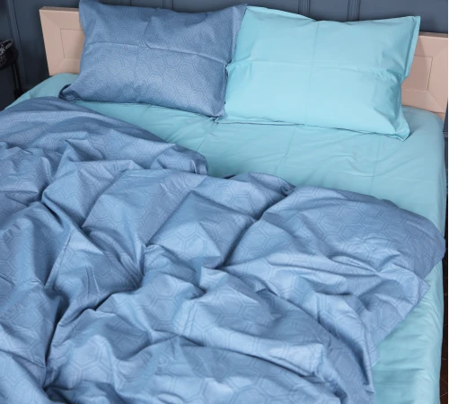 Наволочка Сатин 22-1384 Geometric Green Waves - 2