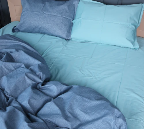 Простынь Сатин 22-1384 Geometric Green Waves