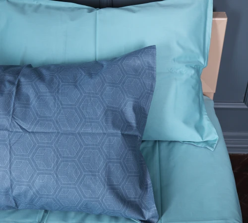 Наволочка Сатин 22-1384 Geometric Green Waves