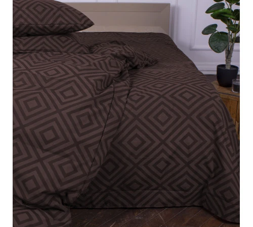 Простирадло MirSon Ranforce Elite 17-0624 Geometry Brown