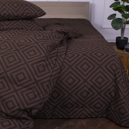 Простирадло MirSon Ranforce Elite 17-0624 Geometry Brown