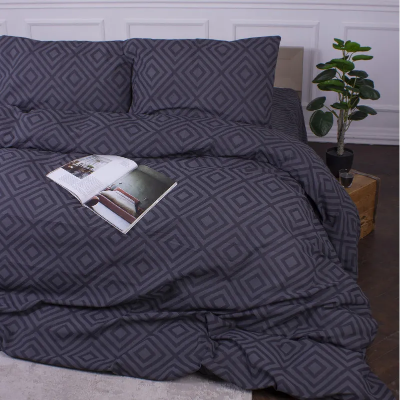 Пододеяльник MirSon Ranforce Elite 17-0625 Geometry Graphite