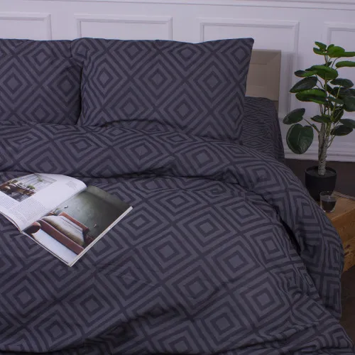 Пододеяльник MirSon Ranforce Elite 17-0625 Geometry Graphite - 2