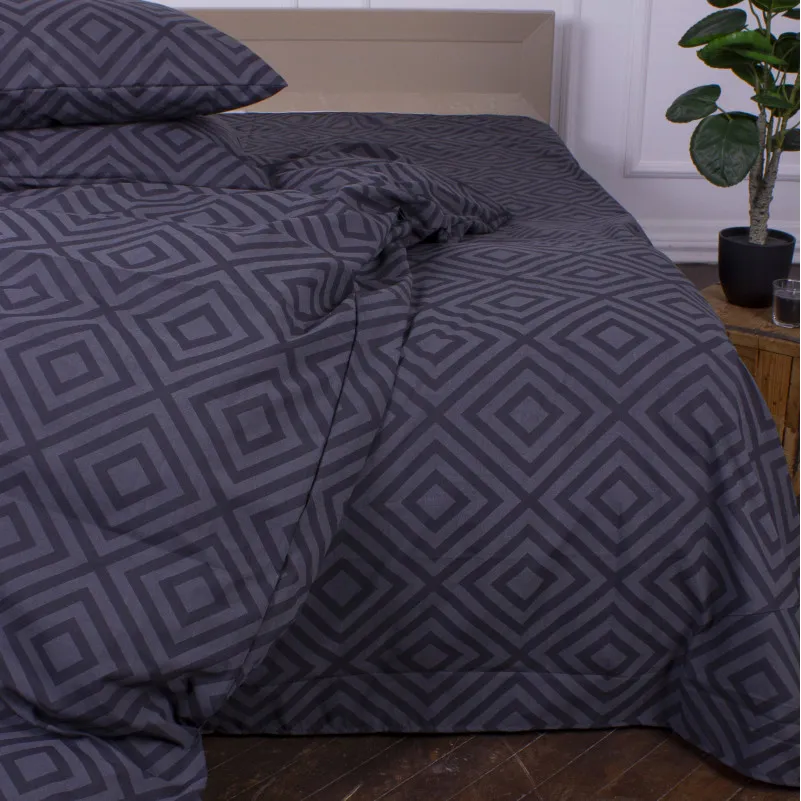 Простынь MirSon Ranforce Elite 17-0625 Geometry Graphite