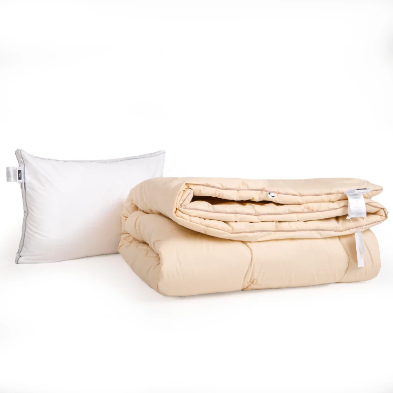 Набор шерсть №9550 "Gold Camel Hand Made" Wool Зима (Одеяло + подушка) - 2