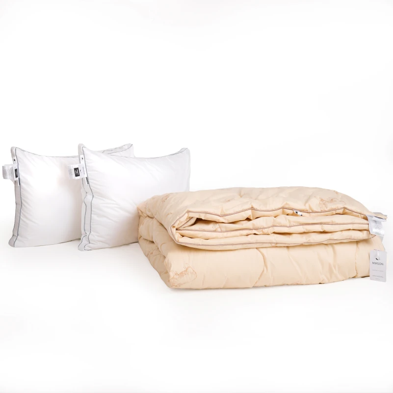 Набор шерсть №9550 "Gold Camel Hand Made" Wool Зима (Одеяло + подушка) - 3