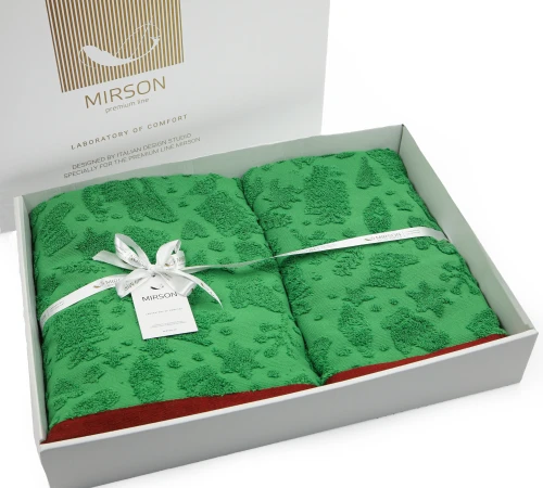 Набір подарункових рушників Т 50*90 + 70*140 "Gold Soft Life Grean"