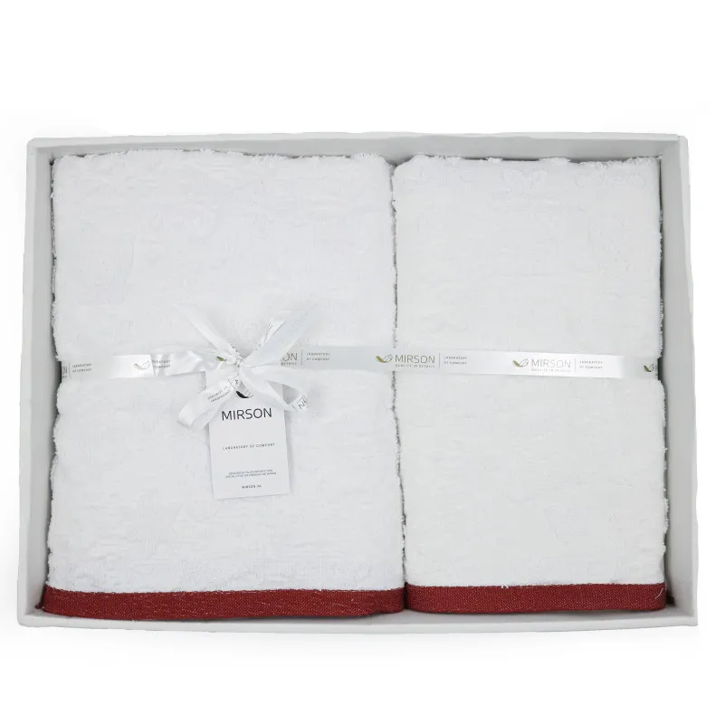 Набір подарункових рушників Т 50*90 + 70*140 "Gold Soft Life White" - 2