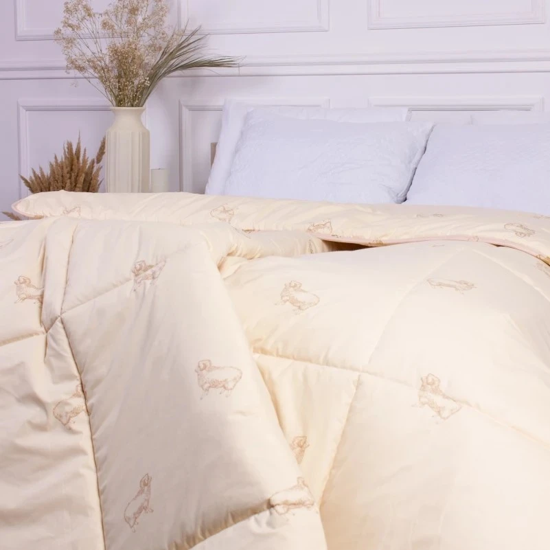 Набор шерсть №9562 "Gold camel" Wool Зима (Одеяло + подушка) - 4