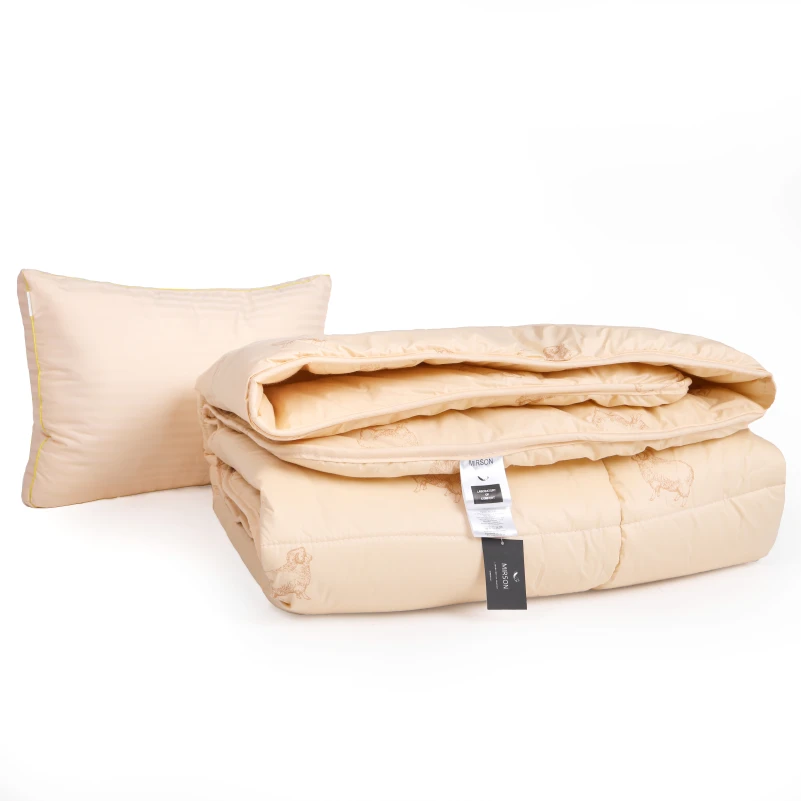 Набор шерсть №9562 "Gold camel" Wool Зима (Одеяло + подушка) - 2