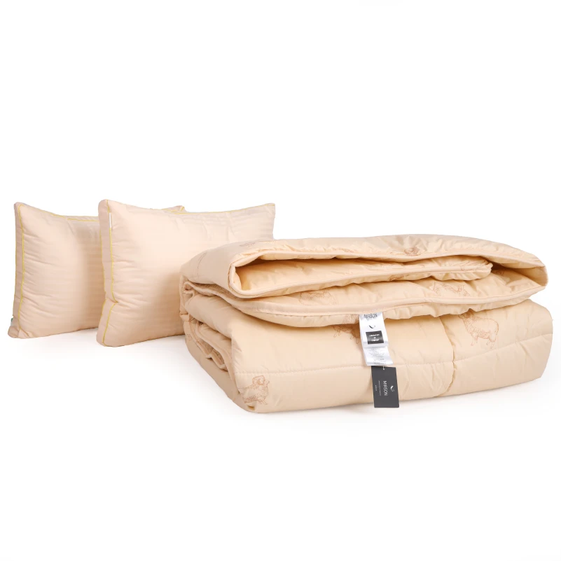 Набор шерсть №9562 "Gold camel" Wool Зима (Одеяло + подушка) - 3