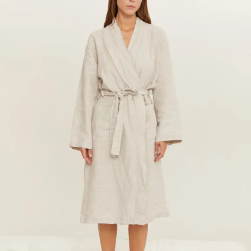 Халат С "Grace Linen Robe" gray - 2