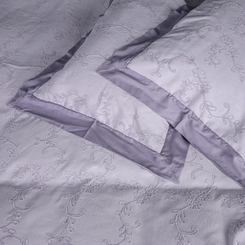 Комплект постільної білизни Сатин ELIT з вишивкою  "Gray depth"
