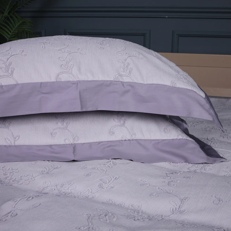 Комплект постільної білизни Сатин ELIT з вишивкою  "Gray depth" - 6