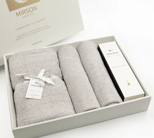 Набір подарунковий Elegant Trio "Grey" (Рушники 50*90 - 2 шт. + 70*140 - 1 шт. + спрей текстильний)