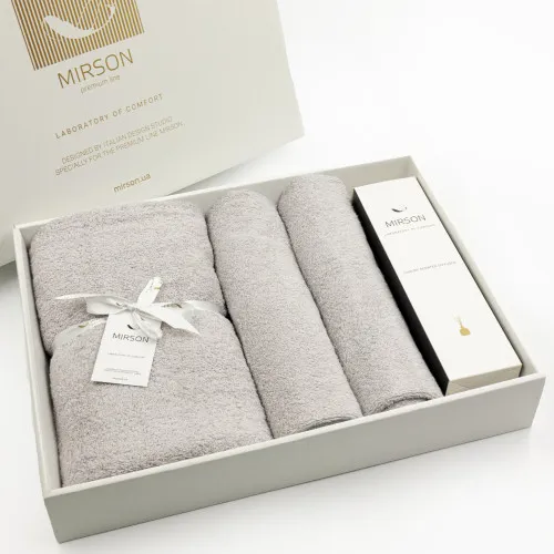 Набір подарунковий Elegant Trio "Grey" (Рушники 50*90 - 2 шт. + 70*140 - 1 шт. + спрей текстильний)