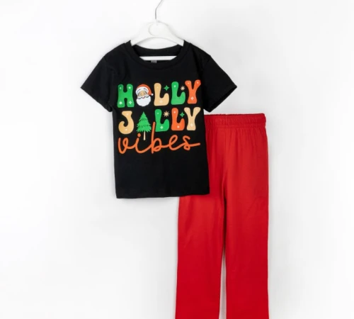  Пижама детская новогодняя "Holly Jolly"