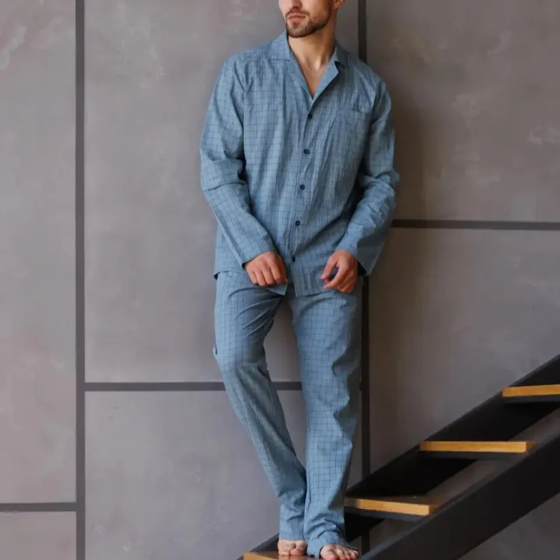 Пижама мужская Вареный хлопок Х "Homely" blue - 2