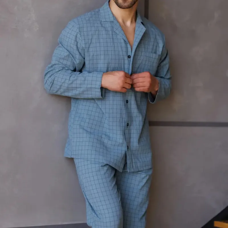 Пижама мужская Вареный хлопок Х "Homely" blue - 3