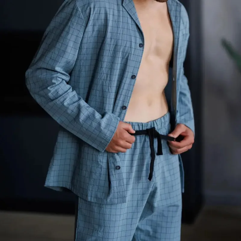 Пижама мужская Вареный хлопок Х "Homely" blue - 4