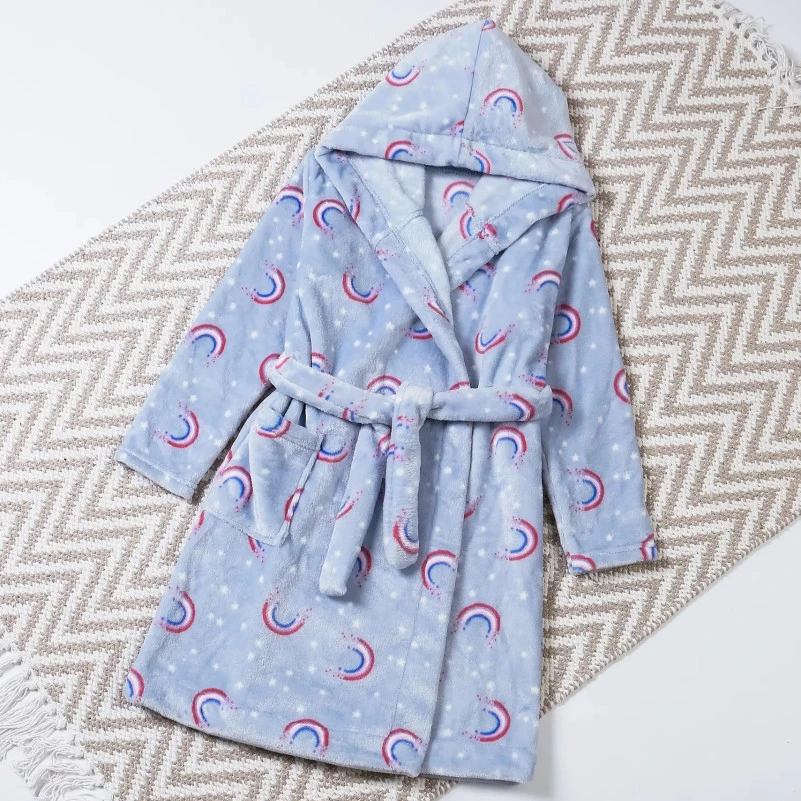 Халат детский "Huggle Puff" gray-blue