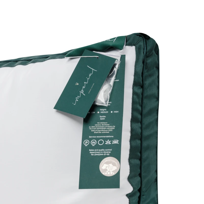 Подушка пуховая Imperial Satin Luxe 100% пух Imperial class сатин (средняя) - 10