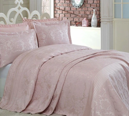 Набір покривало + наволочки 2 шт С "Jacquard Bedding Set powder" - 2