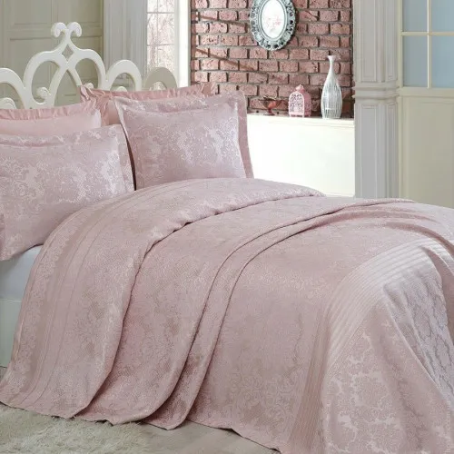 Набор покрывало + наволочки 2 шт С "Jacquard Bedding Set powder" - 2