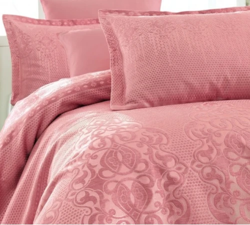 Набір покривало + наволочки 2 шт С "Jacquard Elegance Set pink" - 2
